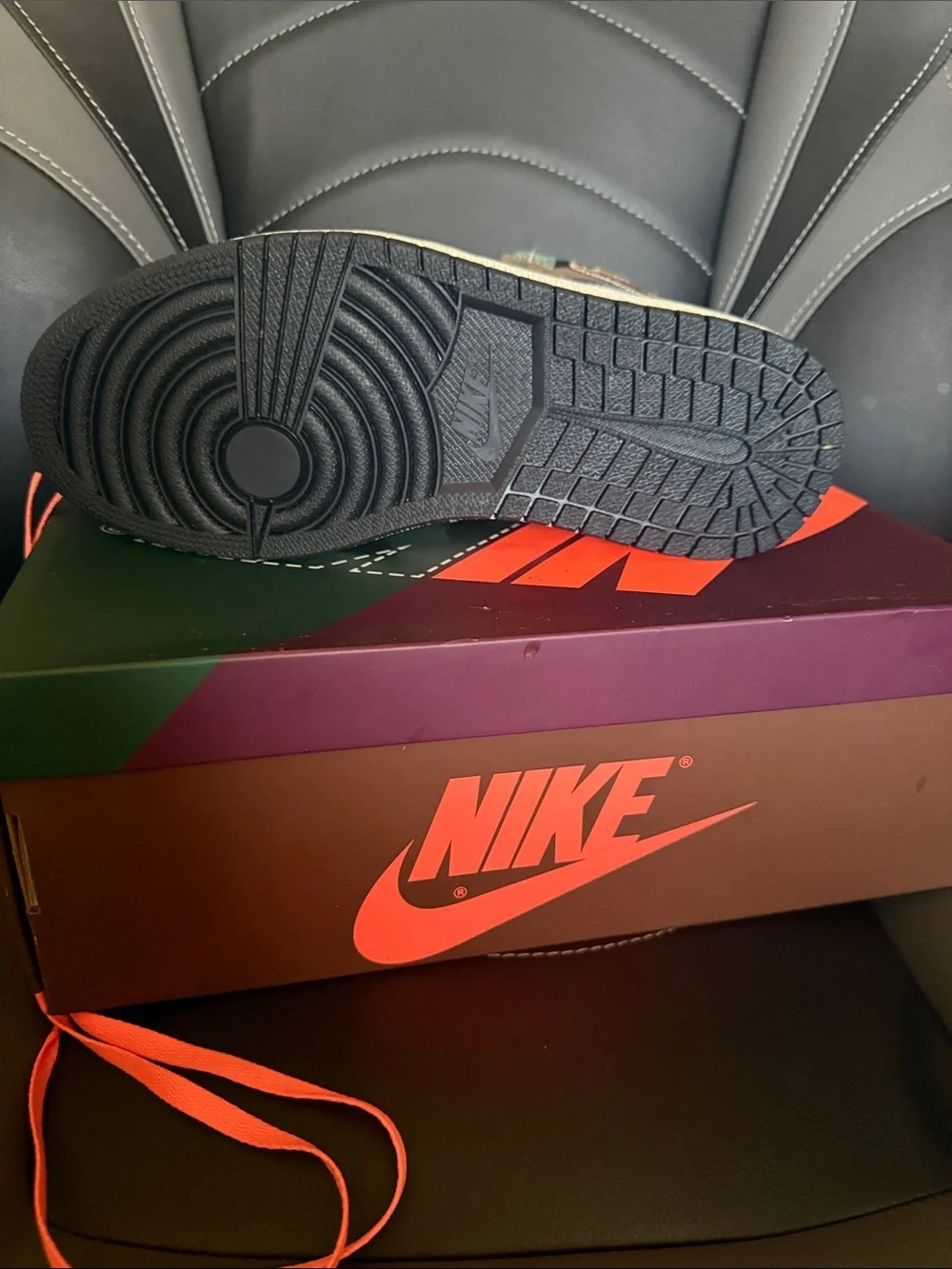 Nike Men's High-Top Sneakers — Brown, White, Green & Black